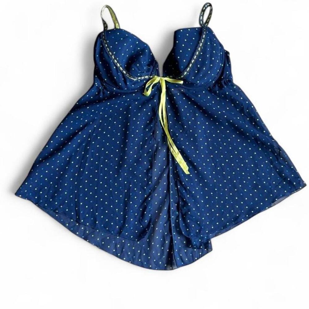 Y2K Navy Polka Dot Babydoll Slip Dress – Coquette Lingerie 22/24